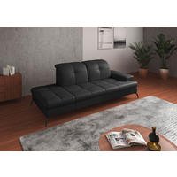 RÉCAMIERE in Vliesstoff Kombination Echtleder/Stoff Schwarz  - Schwarz, Konventionell, Leder/Textil (231/90/122cm) - Sit & More