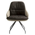 ARMLEHNSTUHL  Beinauswahl, Sitzfläche 360° drehbar, Stoff-/Lederauswahl Velours  Sandfarben, Graphitfarben  - Sandfarben/Graphitfarben, Design, Textil/Metall (60/86/66cm) - Dieter Knoll
