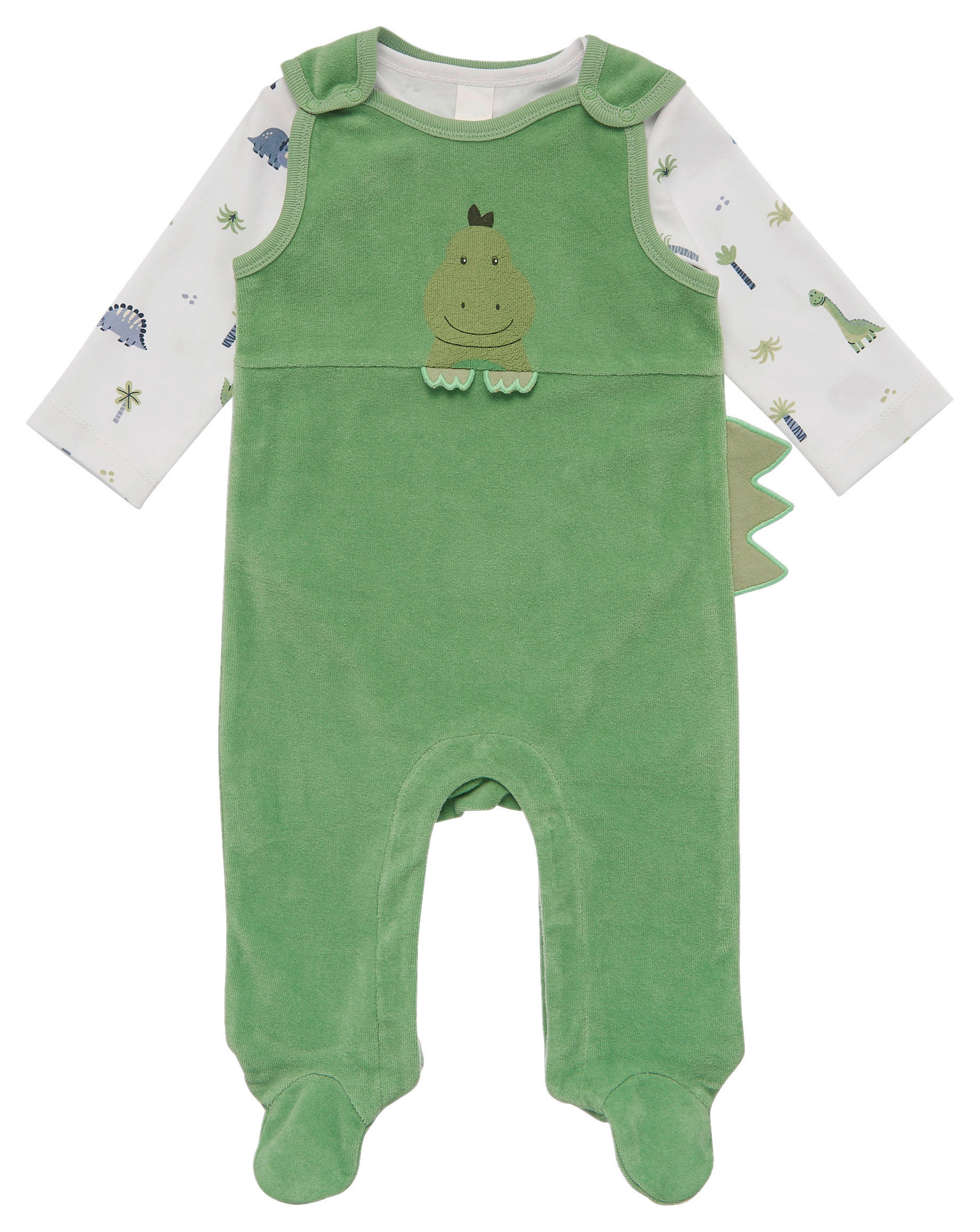 BABYBEKLEIDUNGSSET Didi & Dany 2-teilig  - Salbeigrün/Weiß, Basics, Textil (62/68null) - Patinio