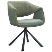 STOL, les, kovina, tekstil zelena, črna  - črna/zelena, Design, kovina/tekstil (60/82/60.5cm) - Novel