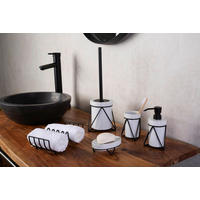 PAHAR PENTRU PERIUȚE DE DINȚI metal, ceramică  - alb/negru, Basics, ceramică/metal (9,5/12/9,5cm) - Sadena