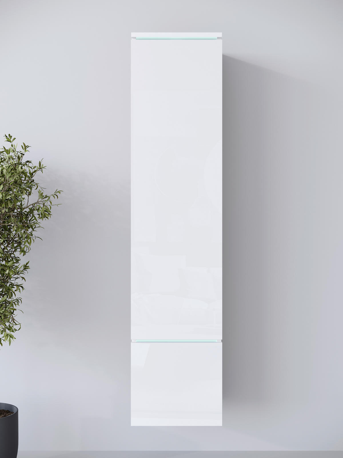 HOCHSCHRANK 30/130/33 cm  - Weiß Hochglanz/Weiß, Design, Holzwerkstoff/Kunststoff (30/130/33cm) - Livetastic