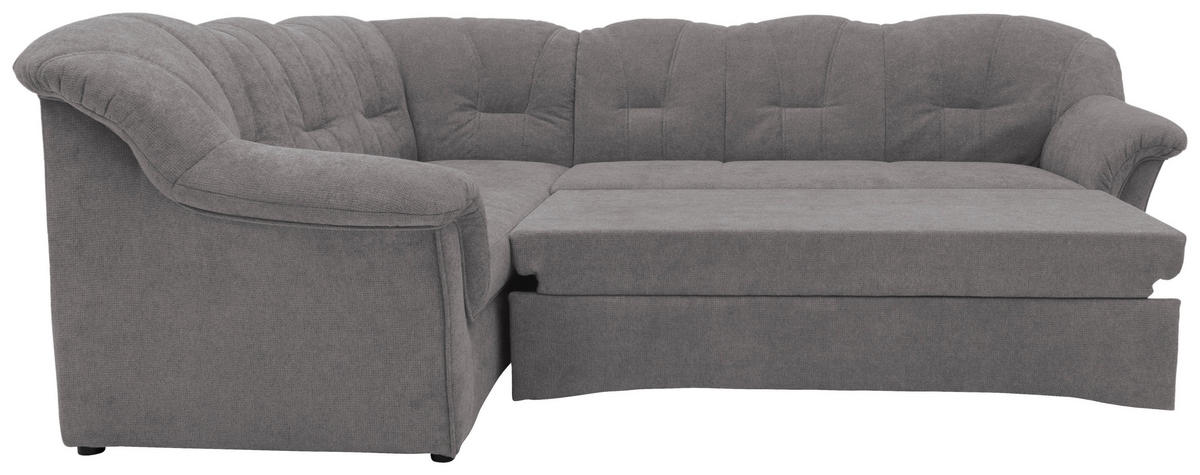 ECKSCHLAFSOFA in Mikrofaser Dunkelgrau  - Dunkelgrau/Schwarz, KONVENTIONELL, Kunststoff/Textil (192/243cm) - MID.YOU