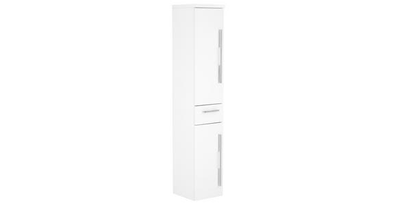 HOCHSCHRANK 30/162,8/33 cm - Chromfarben/Weiß, KONVENTIONELL, Glas/Holzwerkstoff (30/162,8/33cm) - Dieter Knoll
