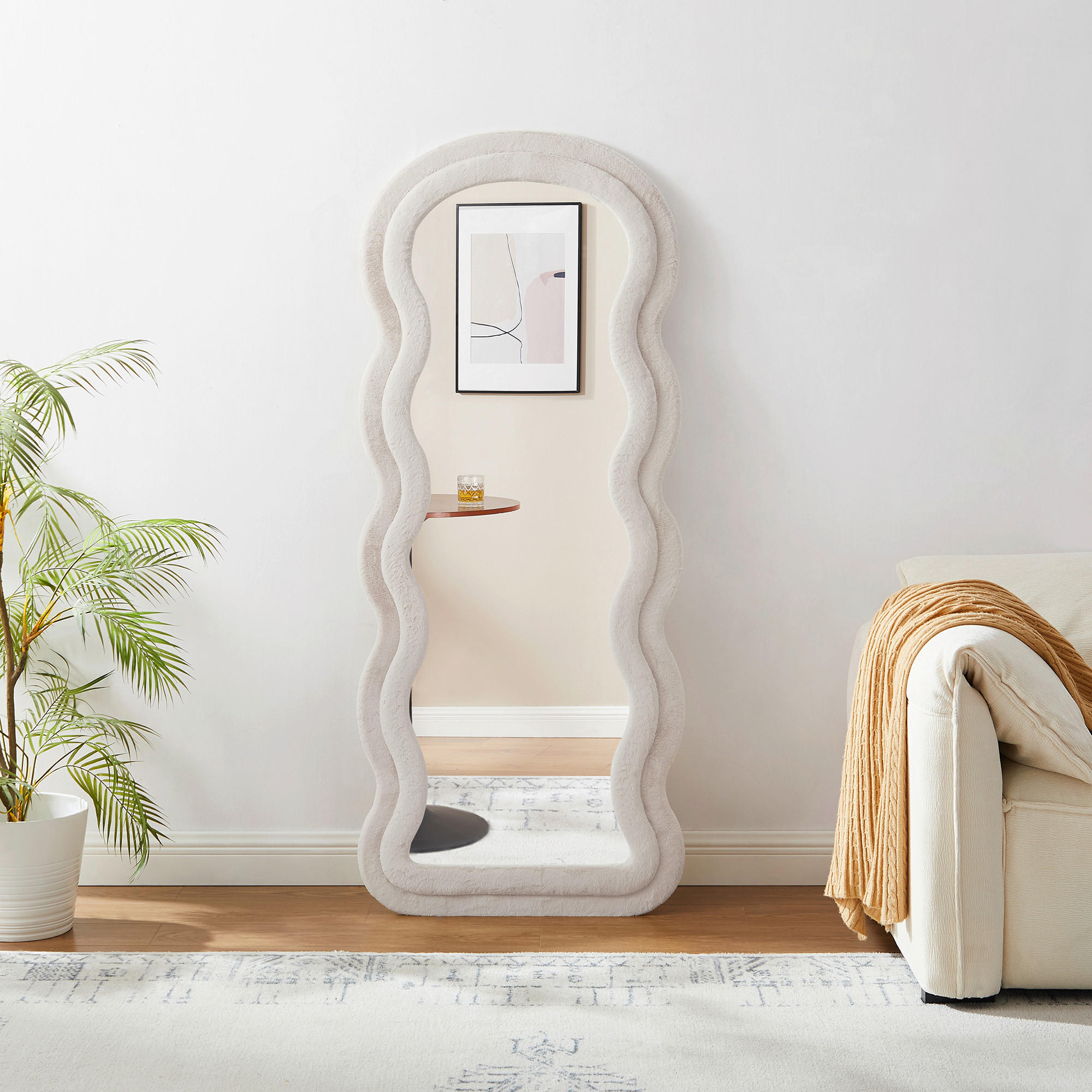 STANDSPIEGEL 70/170/3 cm  - Beige, Design, Glas/Holzwerkstoff (70/170/3cm) - Livetastic