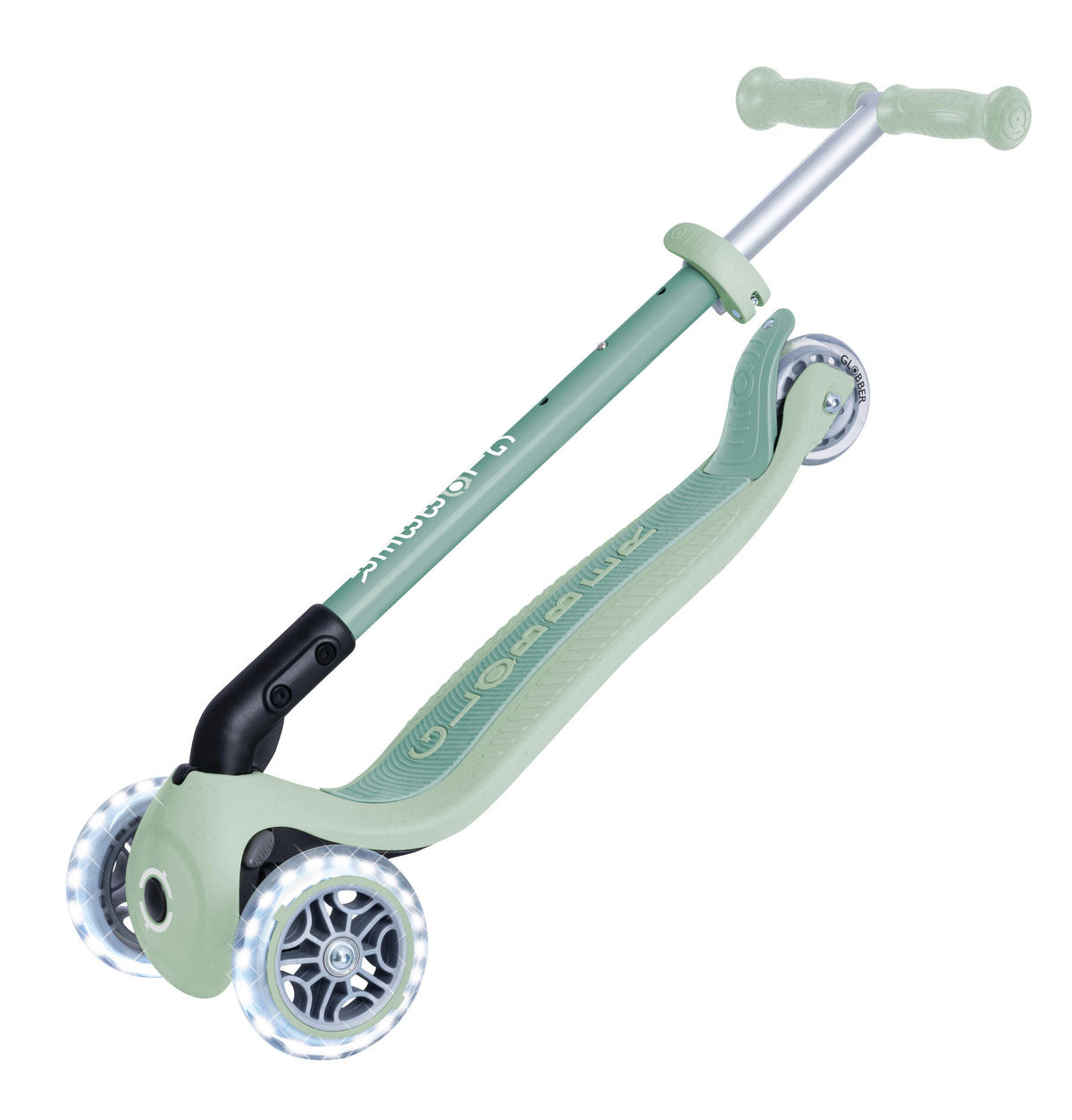 KINDERSCOOTER PRIMO FOLDABLE LIGHTS ECO  - Pastellgrün, LIFESTYLE, Kunststoff/Metall (57,5/28/77,5cm) - GLOBBER