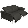 3-SITZER-SOFA  in Echtleder Mokka   - Schwarz/Mokka, Design, Leder/Metall (210/79/104cm) - Belluti