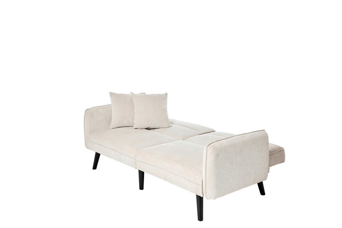 SCHLAFSOFA Bouclé Champagner  - Champagner/Schwarz, MODERN, Holz/Textil (191/83/84cm) - Livetastic