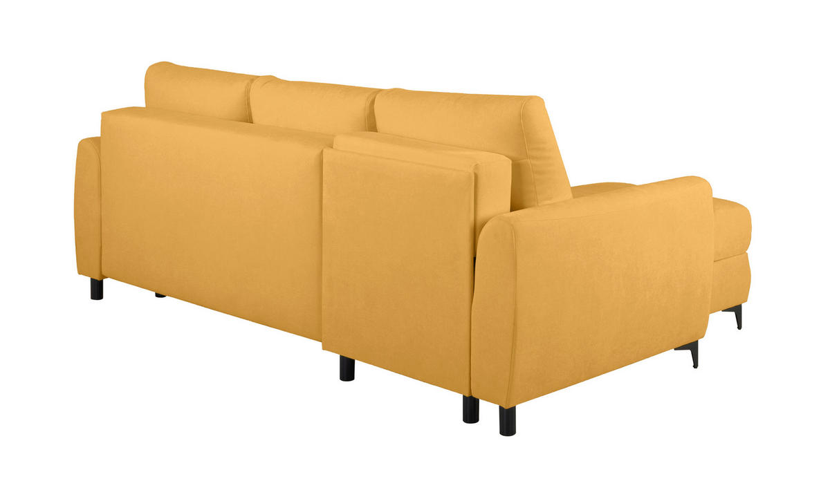 ECKSOFA Moli Gelb  - Gelb/Schwarz, Design, Textil/Metall (236/148cm) - MID.YOU