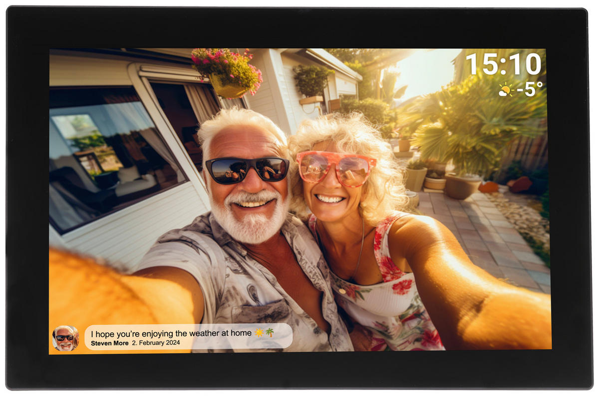 DIGITALER BILDERRAHMEN - Schwarz, Design, Kunststoff (25,6/17,5/1,7cm) - DENVER