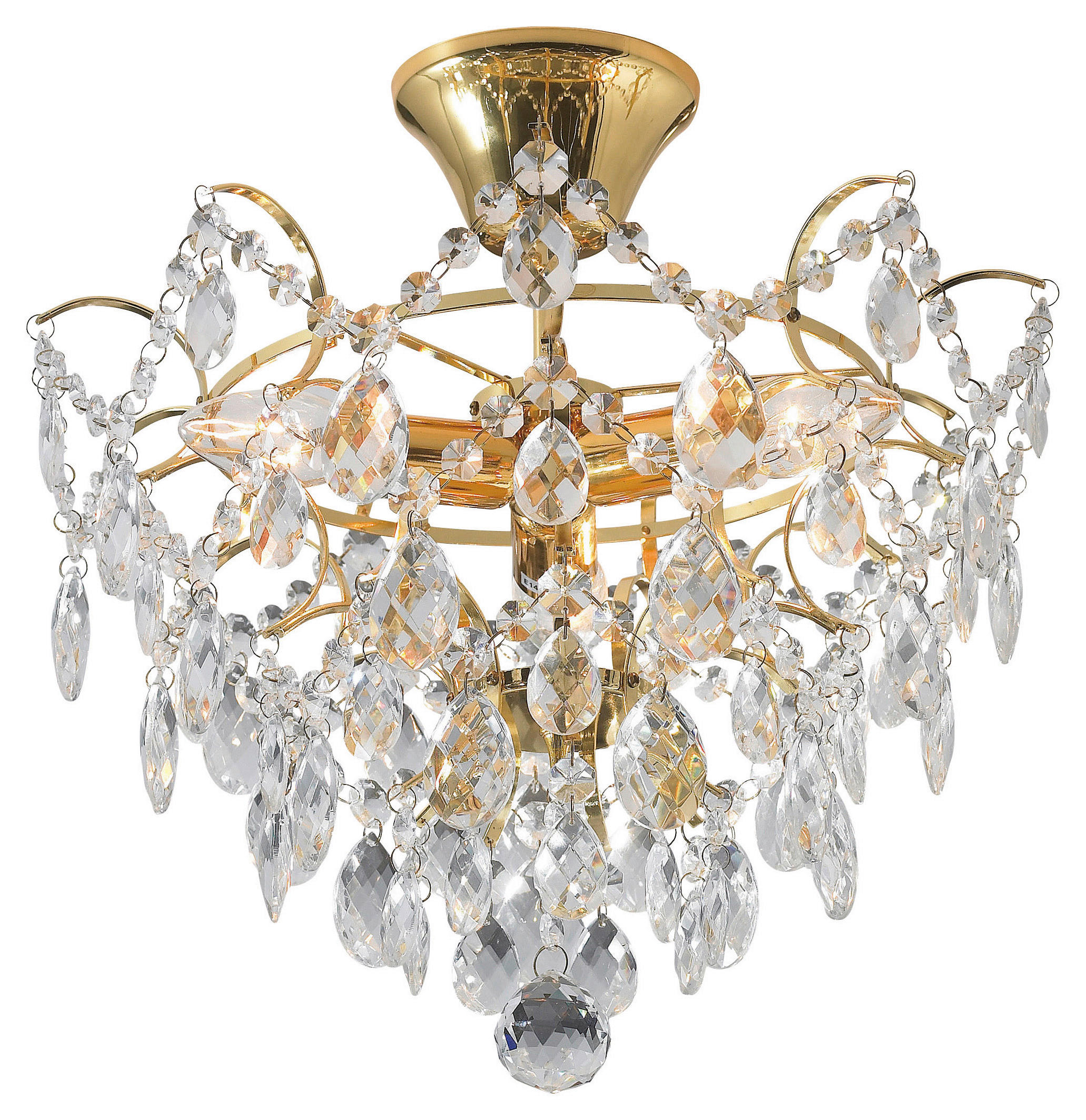 DECKENLEUCHTE ROSENDAL 36/34/36 cm   - Transparent/Goldfarben, Basics (36/34/36cm) - Markslöjd