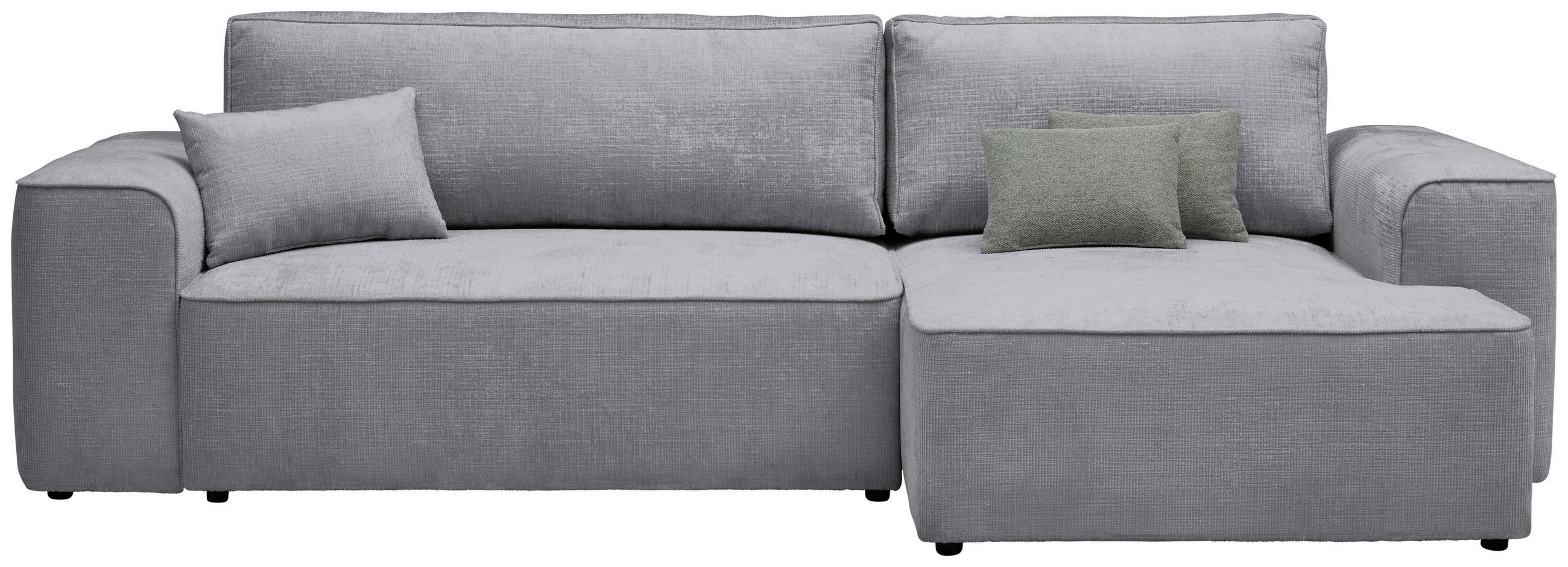 ECKSOFA Hellgrau Plüsch  - Blaugrau/Hellgrau, Design, Kunststoff/Textil (288/152cm) - Xora