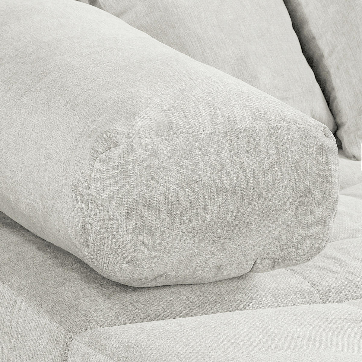 ECKSOFA Naomi Creme Mikrofaser Rückenkissen  - Creme/Schwarz, Design, Kunststoff/Textil (243/284cm) - P & B