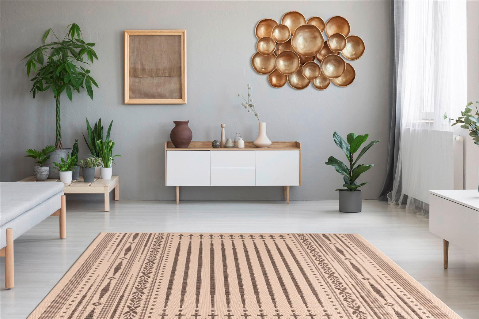 LÄUFER 80/150 cm Splash 225 Creme / Braun Braun, Creme  - Creme/Braun, KONVENTIONELL, Textil (80/150cm)