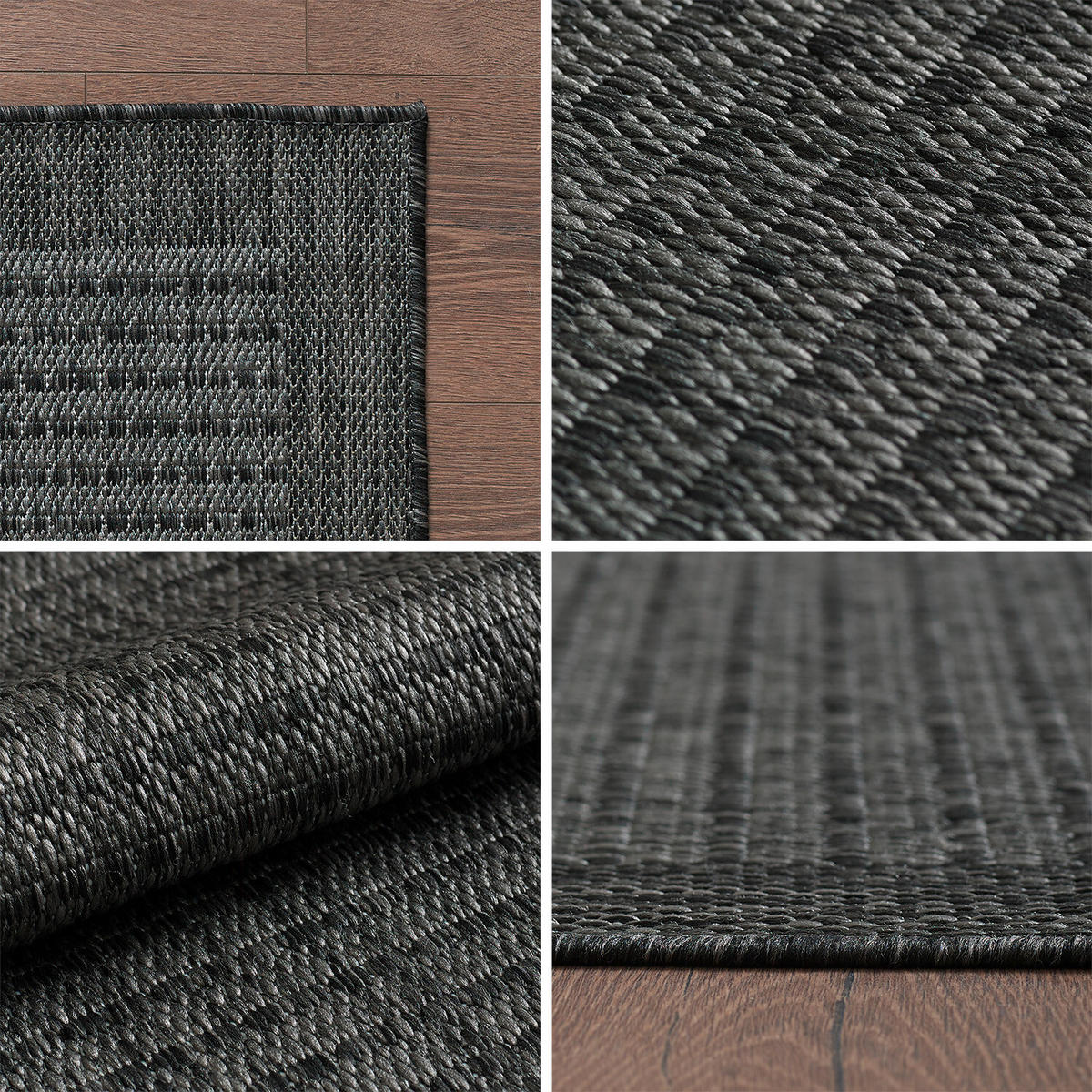 OUTDOORTEPPICH 240/340 cm GIZA Schwarz  - Schwarz, Basics, Textil (240/340cm) - Novel