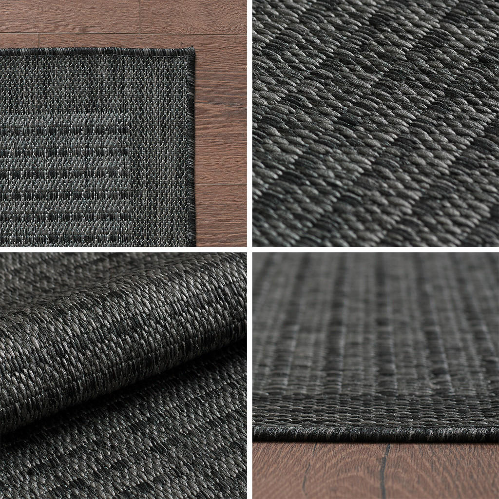Thumbnail - Novel Outdoorteppich Giza, Schwarz, Textil, Uni, rechteckig, 80x150 cm, Oeko-Tex® Standard 100, pflegeleicht, Teppiche &...