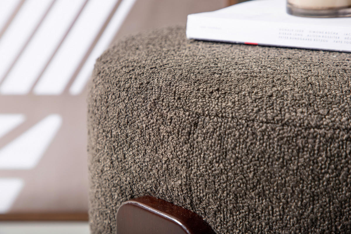 POUF in Braun, Dunkelgrau Holz, Textil Dunkelgrau  - Dunkelgrau/Braun, Design, Holz/Textil (52.5/43/52.5cm) - Livetastic