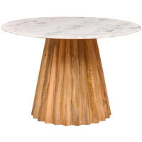 ESSTISCH 115/76/115 cm Echtholz  Holz, Stein schnell aufzubauende und stabile Arbeitsfläche rund Naturfarben  - Naturfarben, MODERN, Holz/Stein (115/76/115cm) - Livetastic