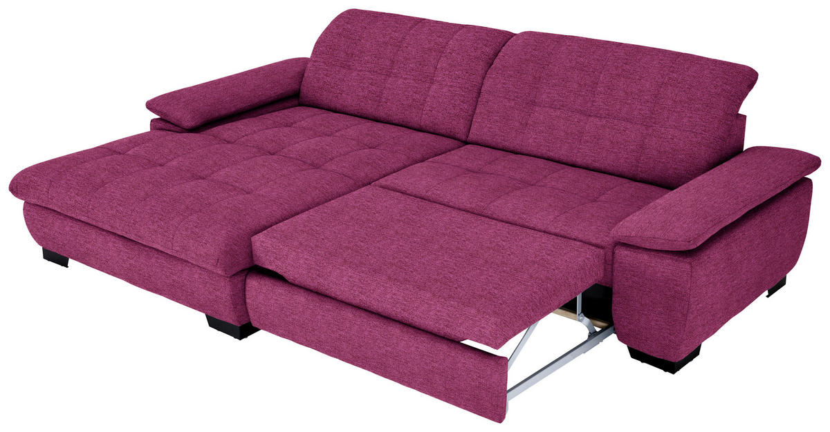 ECKSOFA  in Webstoff Lila  180/265 cm  - Lila/Schwarz, Design, Textil/Metall (180/265cm) - Carryhome