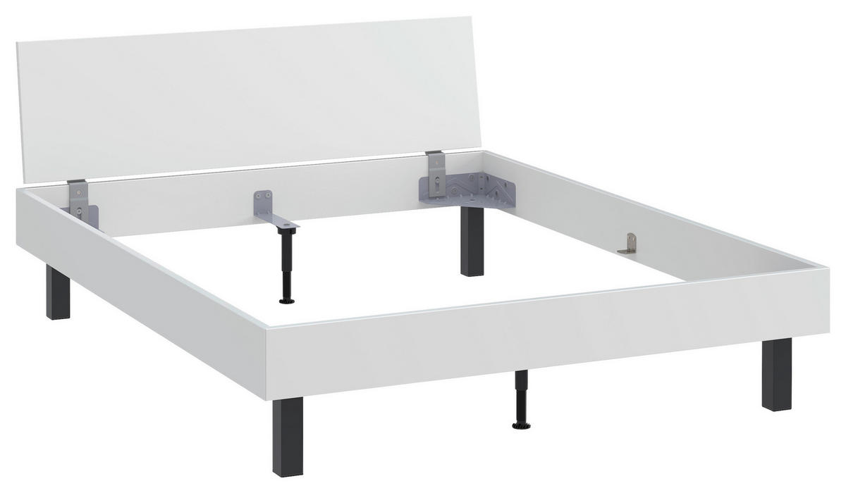 BETT 160/200 cm,  in Weiß  - Schwarz/Weiß, Design, Metall (160/200cm) - Xora