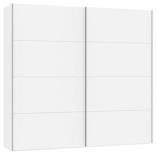 SCHWEBETÜRENSCHRANK 253/236/65 cm 2-türig Weiß  - Edelstahlfarben/Weiß, Design, Holzwerkstoff (253/236/65cm) - Boxxx