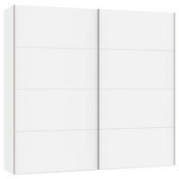 SCHWEBETÜRENSCHRANK 253/236/65 cm 2-türig Weiß  - Edelstahlfarben/Weiß, Design, Holzwerkstoff (253/236/65cm) - Boxxx