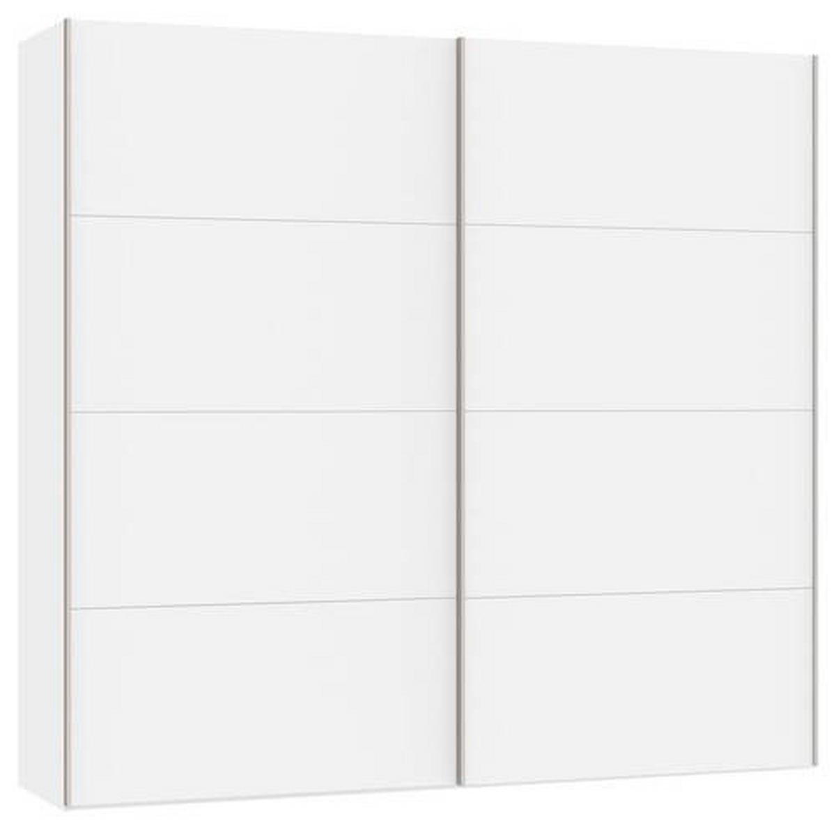SCHWEBETÜRENSCHRANK 253/236/65 cm 2-türig Weiß  - Edelstahlfarben/Weiß, Design, Holzwerkstoff (253/236/65cm) - Boxxx