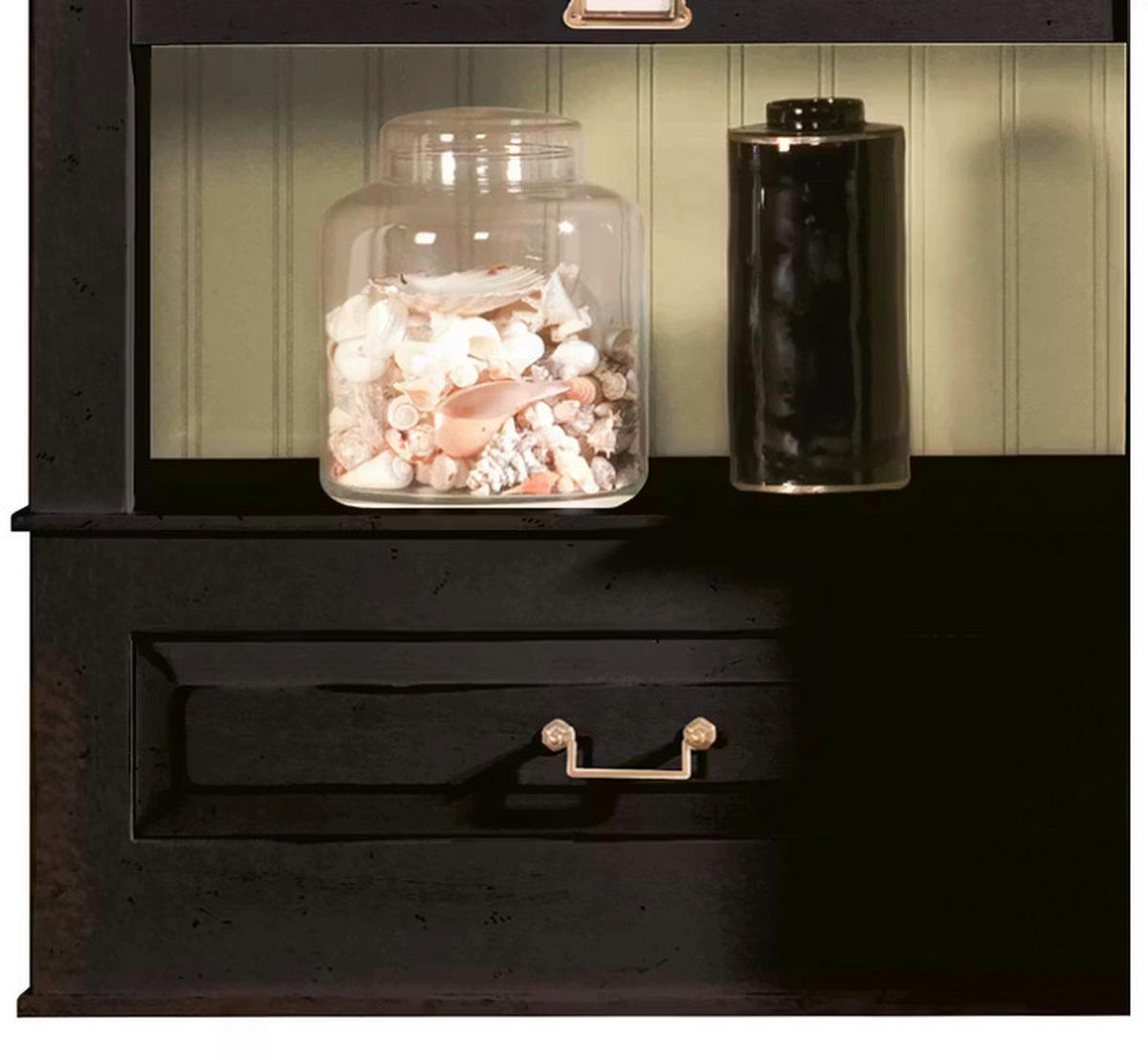 WOHNWAND UrbanClass 3-teilig  in Creme, Schwarz  311/238,5/52-46,5 cm  - Creme/Schwarz, LIFESTYLE, Holz/Metall (311/238,5/52-46,5cm) - Livetastic