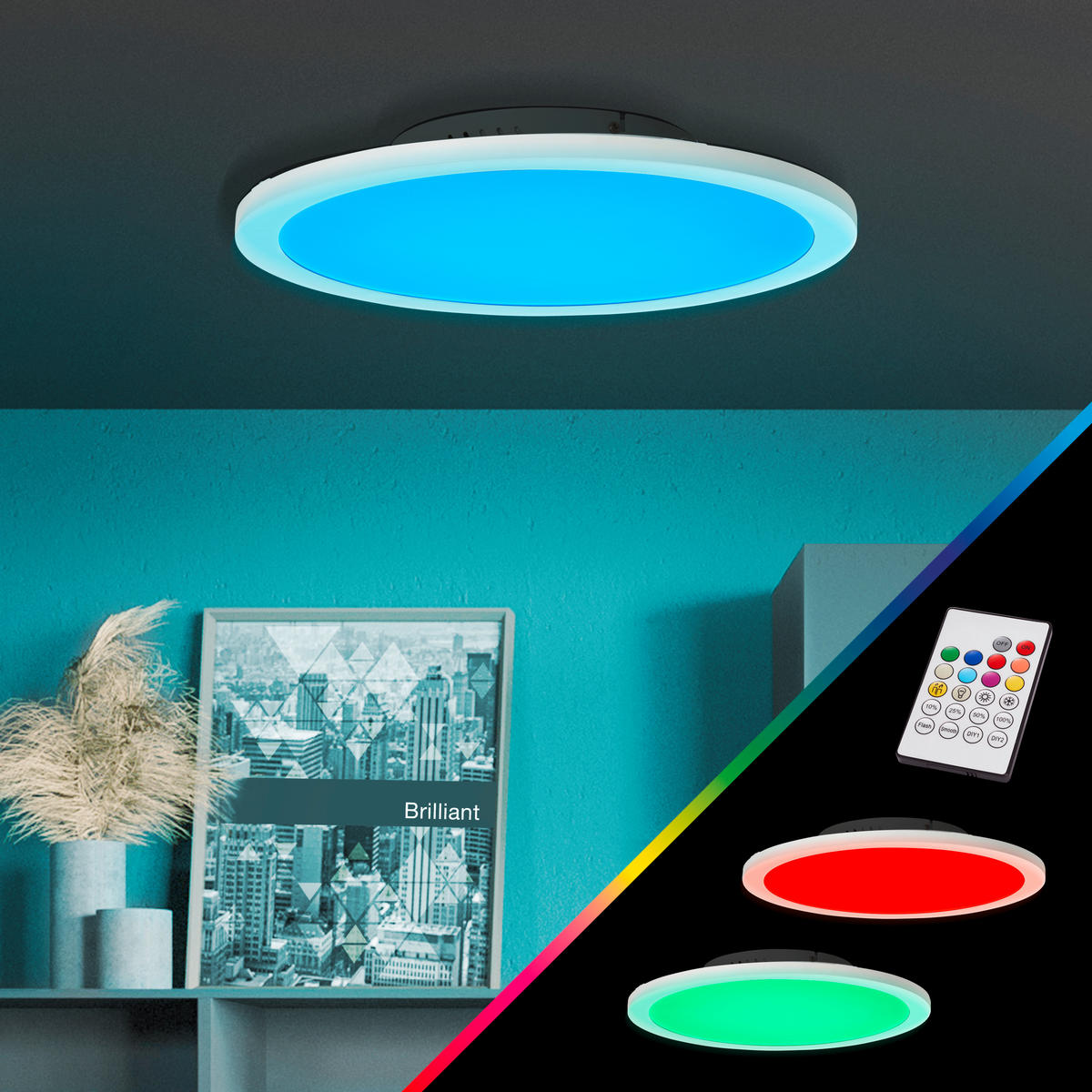LED-PANEEL  - Weiß, KONVENTIONELL, Kunststoff/Metall (40/5,9cm) - Brilliant