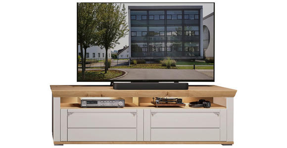 LOWBOARD Kaschmir, Eiche Artisan  200/61/53 cm  - Kaschmir/Eiche Artisan, ROMANTIK / LANDHAUS, Holzwerkstoff/Kunststoff (200/61/53cm) - Landscape