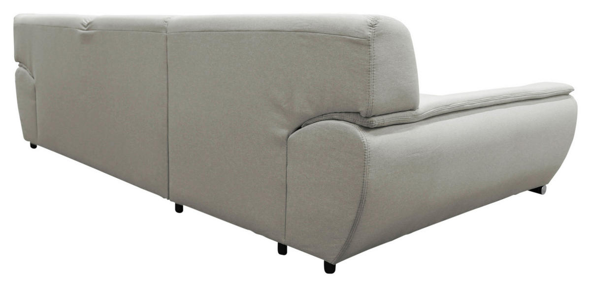 ECKSOFA Beige Flachgewebe  - Beige/Silberfarben, Design, Kunststoff/Textil (167/281cm) - MID.YOU