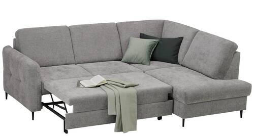 ECKSOFA Grau Chenille  - Schwarz/Grau, MODERN, Holz/Textil (241/184cm) - Carryhome