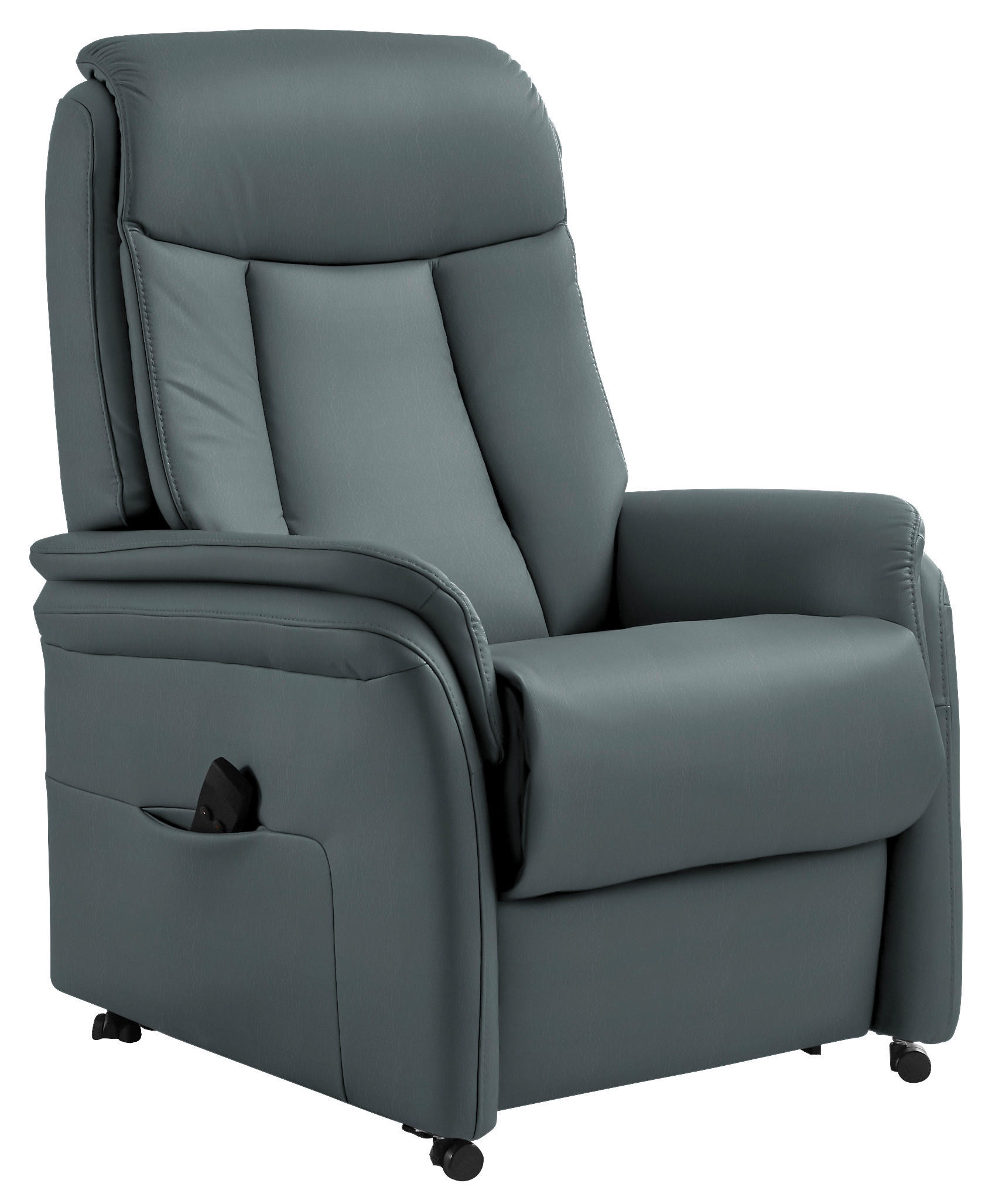 FERNSEHSESSEL in Blau, Grau  - Blau/Schwarz, KONVENTIONELL, Leder/Kunststoff (74/107/84cm) - Valdera