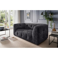 2-SITZER-SOFA Struktur Schwarz  - Schwarz, Design, Kunststoff/Textil (184/72/95cm) - Livetastic