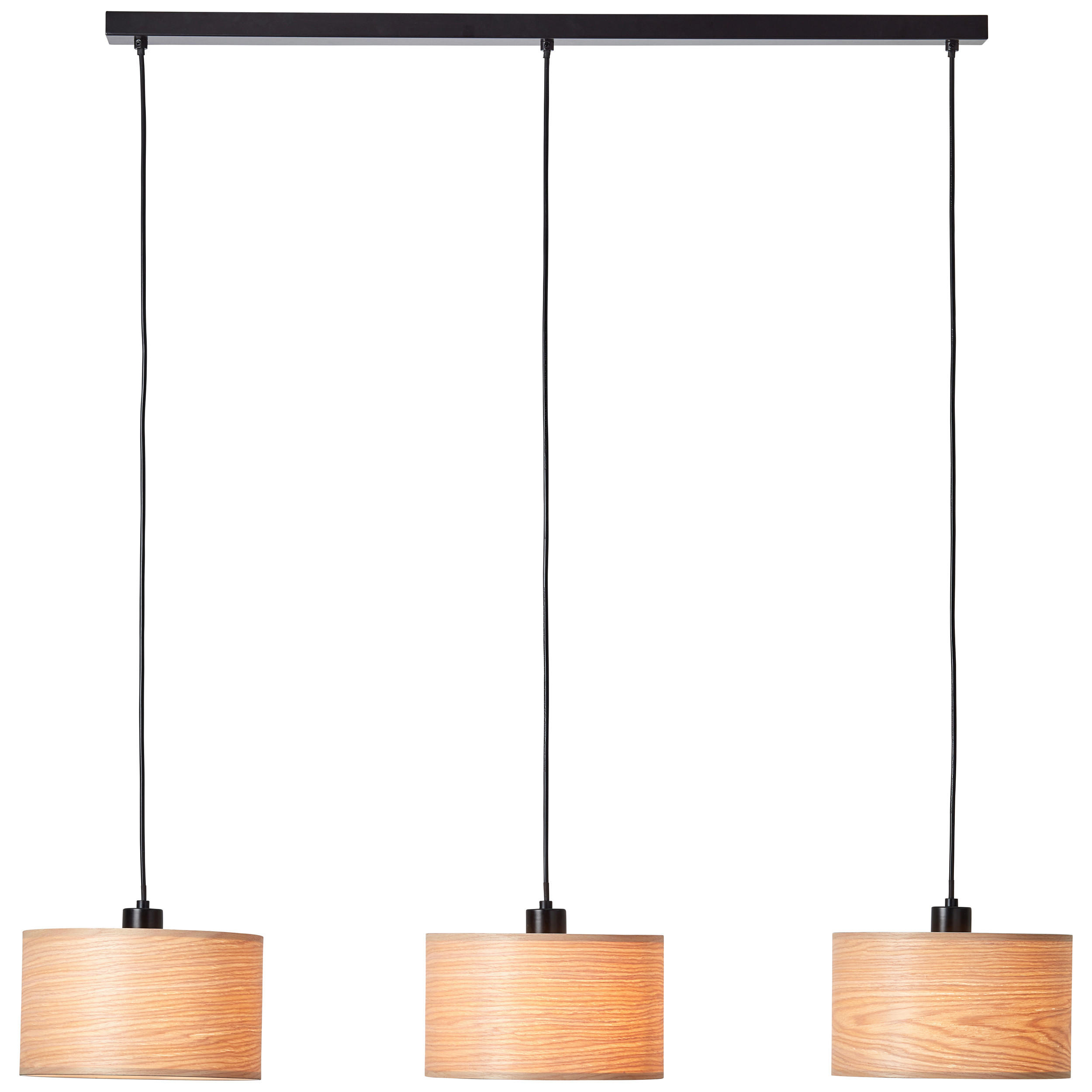 HÄNGELEUCHTE 110/25/120 cm    - Schwarz/Kieferfarben, Basics, Holz/Metall (110/25/120cm) - Brilliant