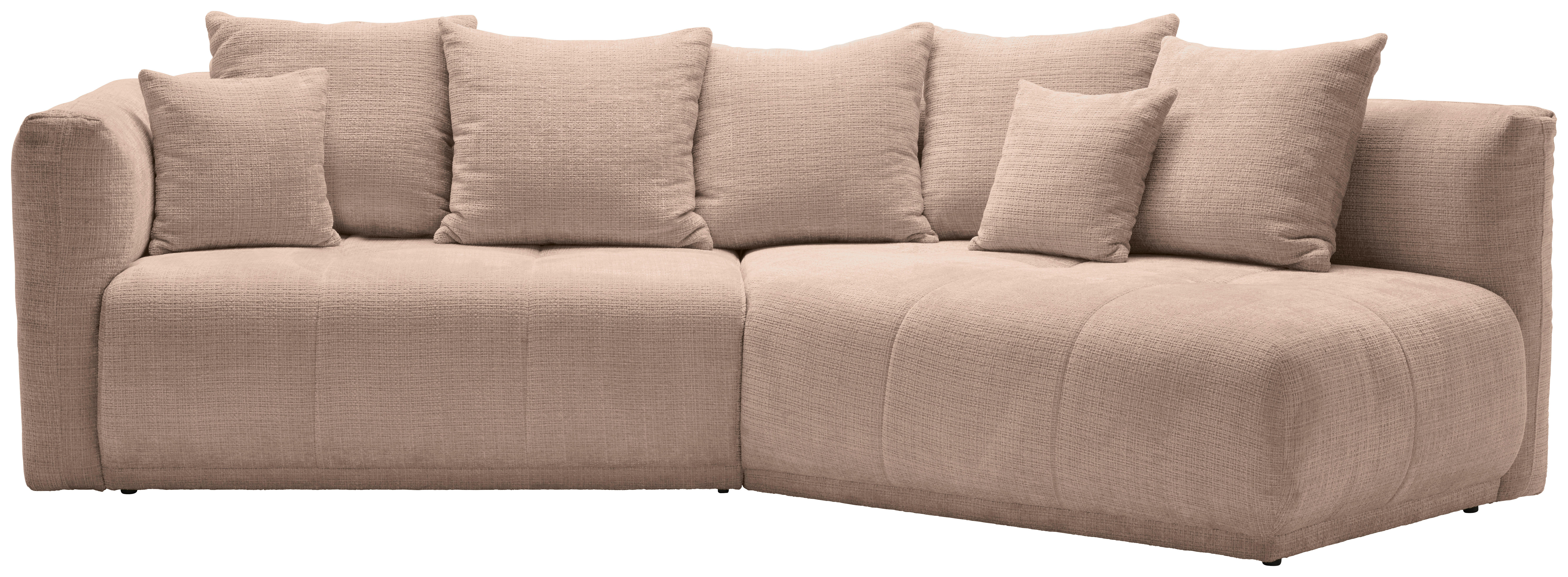 ECKSOFA in Chenille Beige  - Beige/Schwarz, Modern, Kunststoff/Textil (315/180cm) - Hom`in