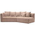 ECKSOFA Beige Chenille  - Beige/Schwarz, MODERN, Kunststoff/Textil (315/180cm) - Hom`in