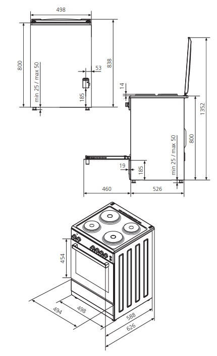 HERD STE512  - Weiß, Basics, Metall (49,8/80,0/135,2/62,6cm) - Oranier