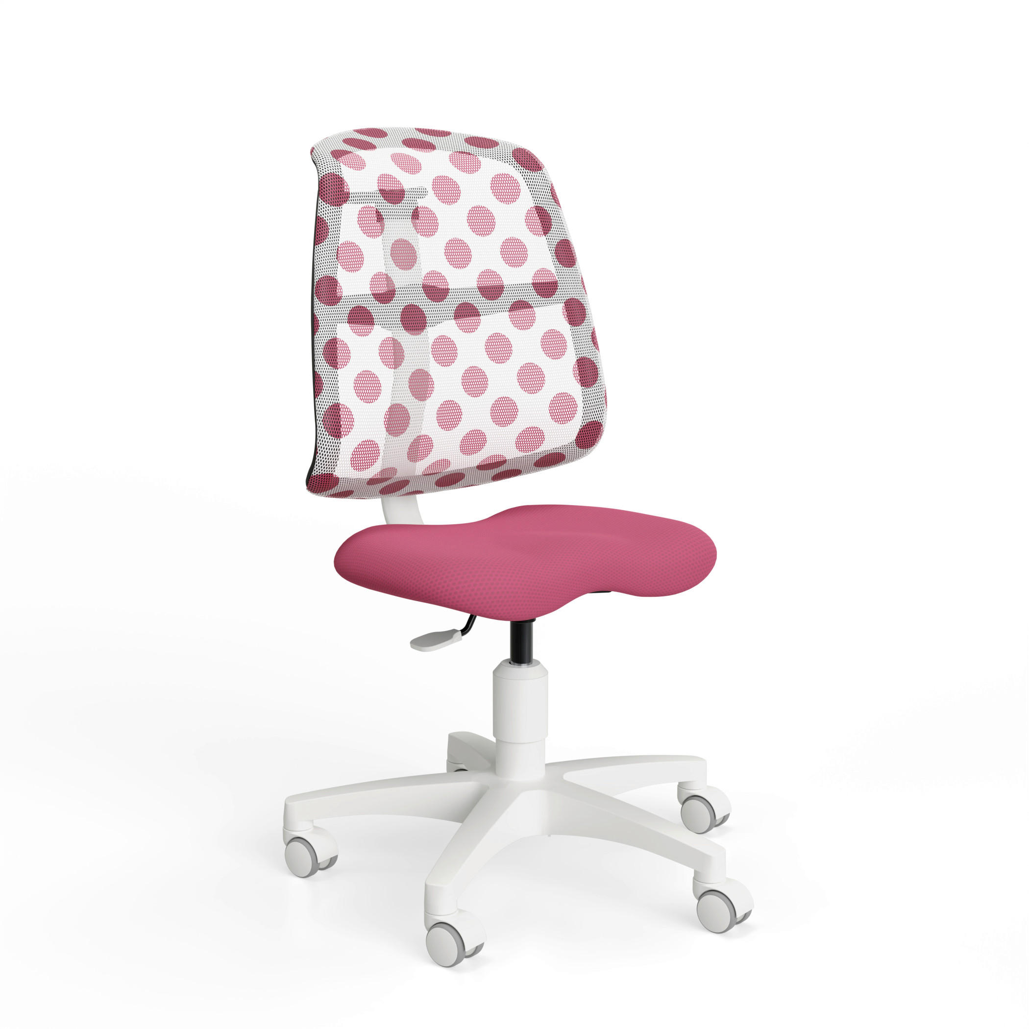 JUGENDDREHSTUHL in Netzbespannung, Webstoff Weiß, Brombeere - Brombeere/Weiß, KONVENTIONELL, Kunststoff/Textil (58/84-94/73cm) - Paidi