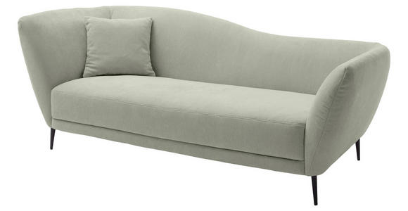 RÉCAMIERE Salbeigrün Chenille Zierkissen, Rücken echt  - Salbeigrün/Schwarz, KONVENTIONELL, Textil/Metall (224/70/97cm) - Hom`in