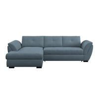ECKSOFA Blau Zierkissen, Bettkasten, Schlaffunktion, Rücken echt  - Blau/Schwarz, KONVENTIONELL, Kunststoff/Textil (187/278cm) - MID.YOU