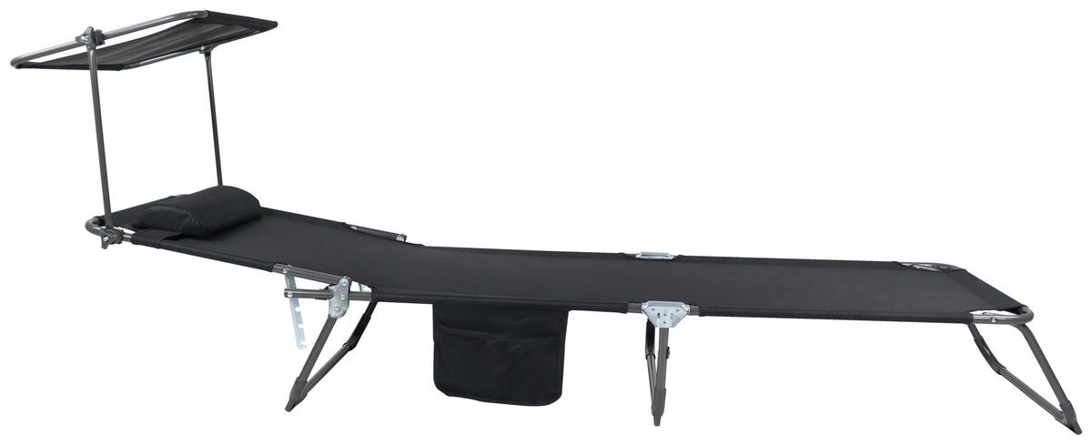 GARTENLIEGE 55/24/185 cm  - Anthrazit/Schwarz, Modern, Kunststoff/Textil (55/24/185cm) - Ambia Garden