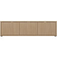 LOWBOARD - Eichefarben/Grau, MODERN, Holzwerkstoff/Kunststoff (154,2/42,5/34,9cm) - Carryhome