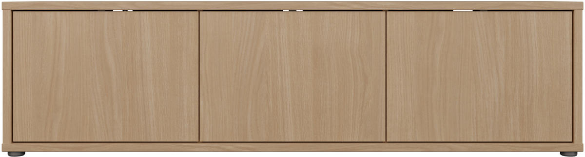 LOWBOARD - Eichefarben/Grau, MODERN, Holzwerkstoff/Kunststoff (154,2/42,5/34,9cm) - Carryhome