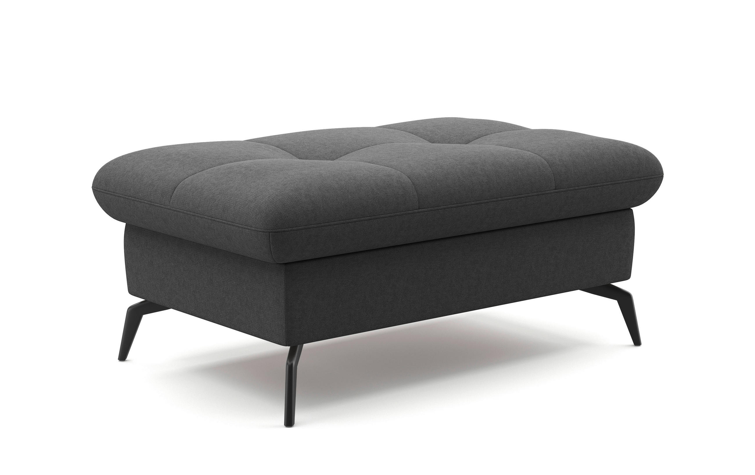 HOCKER Flachgewebe Dunkelgrau  - Dunkelgrau/Schwarz, KONVENTIONELL, Textil/Metall (102/47/69cm) - Sit & More