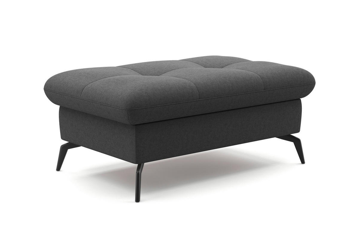 HOCKER in Textil Dunkelgrau  - Dunkelgrau/Schwarz, KONVENTIONELL, Textil/Metall (102/47/69cm) - Sit & More