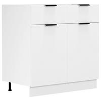 BÄNKSKÅP 80/82/46 cm  i vit  - vit/svart, Trend, trämaterial/plast (80/82/46cm) - MID.YOU