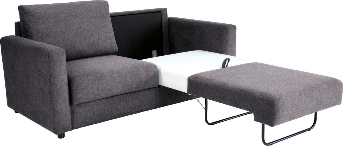 KANAPÉÁGY fa, fém, textil szürke  - fekete/szürke, Konventionell, textil/fa (178/85/90cm) - Xora