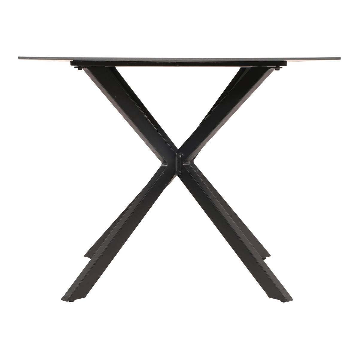 GARTENTISCH Metall, Glas Grau, Schwarz  - Schwarz/Grau, KONVENTIONELL, Glas/Metall (90/90/73cm)