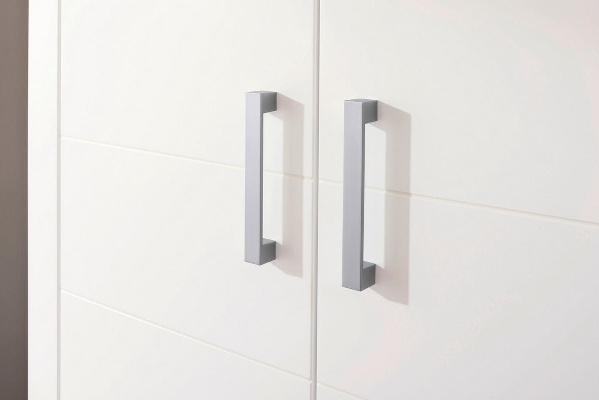 KLEIDERSCHRANK  in Weiß  - Chromfarben/Weiß, Design, Holzwerkstoff/Metall (203,6/205,3/55,3cm) - Paidi